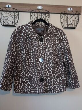 Josephine Chaus Brown and Cream Patterned Blazer